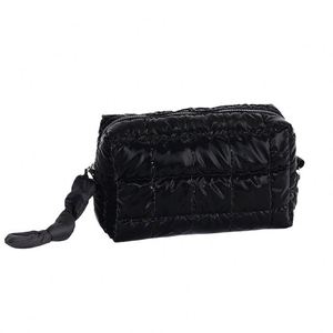 Pochette de maquillage matelassée argentée avec logo personnalisé, grande capacité, organiseur de cosmétiques Cloud, trousse de toilette portable pour femmes - Product Image 5