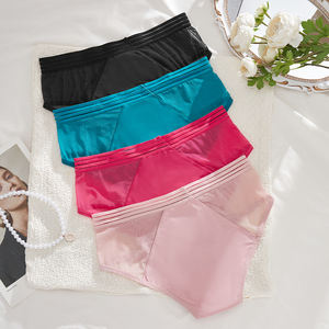 سراويل نسائية طويلة من الدانتيل بخصر مرتفع أربع طبقات مانعة للتسرب سراويل داخلية نسائية ملابس داخلية مفرغة للحيض مقاس كبير - Product Image 2