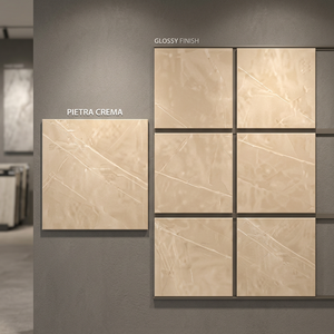 Pulpi Brown High Gloss Marble Look Glazed Porcelain Floor Tiles Luxury Interior Design 80x80cm - Product Image 4