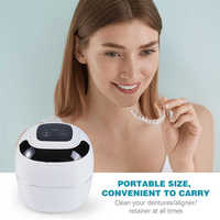 Portable nettoyeur à ultrasons Machine bijoux montre lavage aligneur retenue prothèse UV et ventilateur séchage dosette dentaire nettoyeur à ultrasons