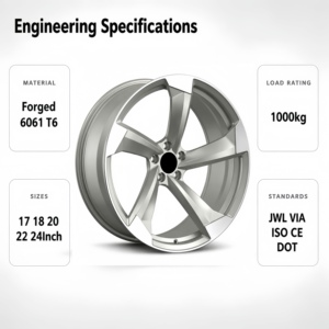 Cerchi in Lega Forgiati DW Stile Rotor <span class=keywords><strong>19</strong></span> 20 21 22 23 24 Pollici, Concavi Profondi, Argento, per Auto Passeggeri 5x112, Compatibili con Audi RSQ8 RS6 Avant RS7 - Product Image 4