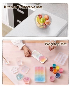 Silicone Crafting <b>Mat</b> 32x24x1.2mm <b>Large</b> Non-Stick Heat Resistant <b>Desk</b> Protector Resin Jewelry Acrylic/Clay Work | Translucent - Product Image 4