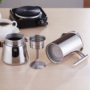 Cafetera Italiana Moka Personalizada, Diseño Moderno, Acero Inoxidable, 4/6/10 Tazas, <span class=keywords><strong>Doble</strong></span> Válvula, <span class=keywords><strong>Espresso</strong></span> para Uso Comercial - Product Image 4