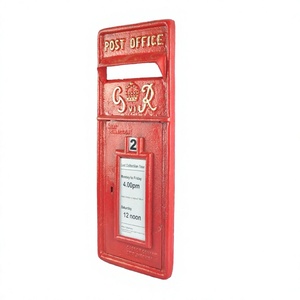Compre en línea la última caja de correos de calidad superior pintada en rojo postes de metal de diseño personalizado letras caja coleccionable soporte de correo - Product Image 1