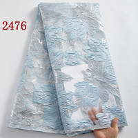 2476 gros nigérian brocart dentelle broderie fleur français dentelle tissu Jacquard dentelle tissu pour robe
