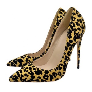 Scarpe eleganti a punta sexy con tacco alto da donna con stampa animalier faux hair da donna con tacco alto - Product Image 5