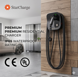 23.5 °   Station de recharge pour véhicules électriques résidentielle ergonomique, 20 % plus fine, compatible Starcharge Artemis 7kW-22kW, compatible avec 99 % des VE, certifiée CE UL - Product Image 1