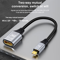 8K MINI DP à DP femelle A177 câble de Port d'affichage PVC veste cuivre tressé maille LinkJun pour ordinateur portable affichage ordinateur de bureau