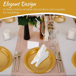 Modern Soak-Proof Round Plastic Plates Dinner Meals <b>Disposable</b> Plates for Parties Picnics <b>BBQ</b> - Product Image 6