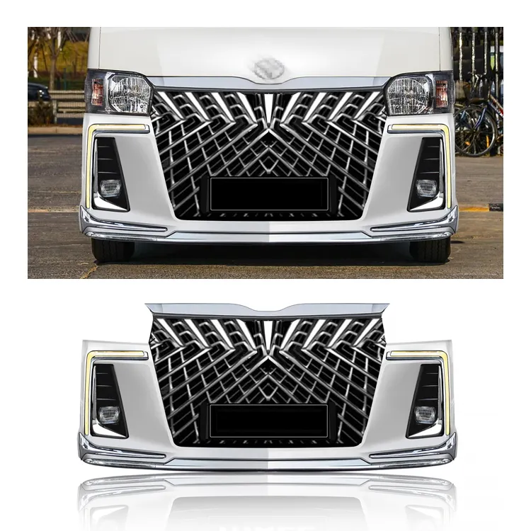 4X4 Auto Accessoires Voor Achter Bumper Upgrade Surround Facelift Breed Conversie Body Kit Voor Toyota Hiace 2012-2018