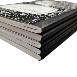 Cuaderno de composición de mármol personalizado de tamaño A5 para niños, estudiantes, escuela ancha, impresión a rayas, 72 hojas suaves/duras, línea francesa - Product Image 1
