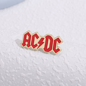 Broches et médailles de style punk en alliage peint de la groupe ACDC pour la vente en gros - Lettre personnalisée et décoration simple - Product Image 2