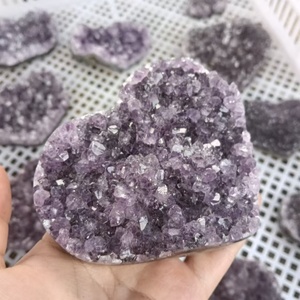 En gros Naturel De Haute Qualité Améthyste Coeur Cluster <span class=keywords><strong>Druse</strong></span> Guérison Cristal Quartz Coeur Artisanat pour La Décoration - Product Image 2