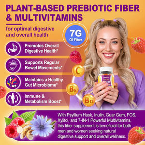 OEM Fiber Gummies mit Psyllium Husk Prebiotic Fiber mit Inulin, FOS, Guar Gum, Multi vitaminen für die Verdauungs gesundheit, Regelmäßig keit - Product Image 5