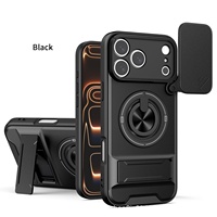 Coque de protection haut de gamme pour téléphone avec fenêtre coulissante et support de voiture, personnalisée pour iPhone 17 Pro Max / 18 Pro Max
