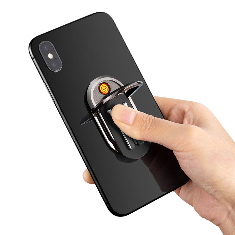 Tiktok популярный регулируемый 360 Модернизированный кольцевой держатель для мобильного телефона Usb-зажигалка для зарядки креативная Электронная Usb-зажигалка