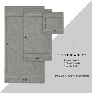 Serviettes de bain pour adultes en coton 100% tissé, couleur unie, luxe, 70x140cm, ensemble pour usage hôtelier - Product Image 5