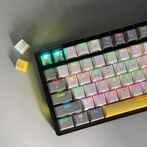 Hot bán yh8704 RGB đèn nền có thể sạc lại chơi game Bàn Phím Cơ khí có dây + 2.4G không dây + BT Điều kiện Mới - Product Image 4