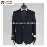 Uniforme de premier officier formel d'équipage de vol d'aviation de ligne aérienne professionnelle marine pilote noir capitaine blazer veste de costume