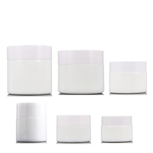 Atacado Opal Porcelana Branco Frasco De Vidro 100g 50g Embalagem Cosmética para Creme Para Olhos Loções Cuidados Com A Pele Blush Peruca Pó Solto para - Product Image 5