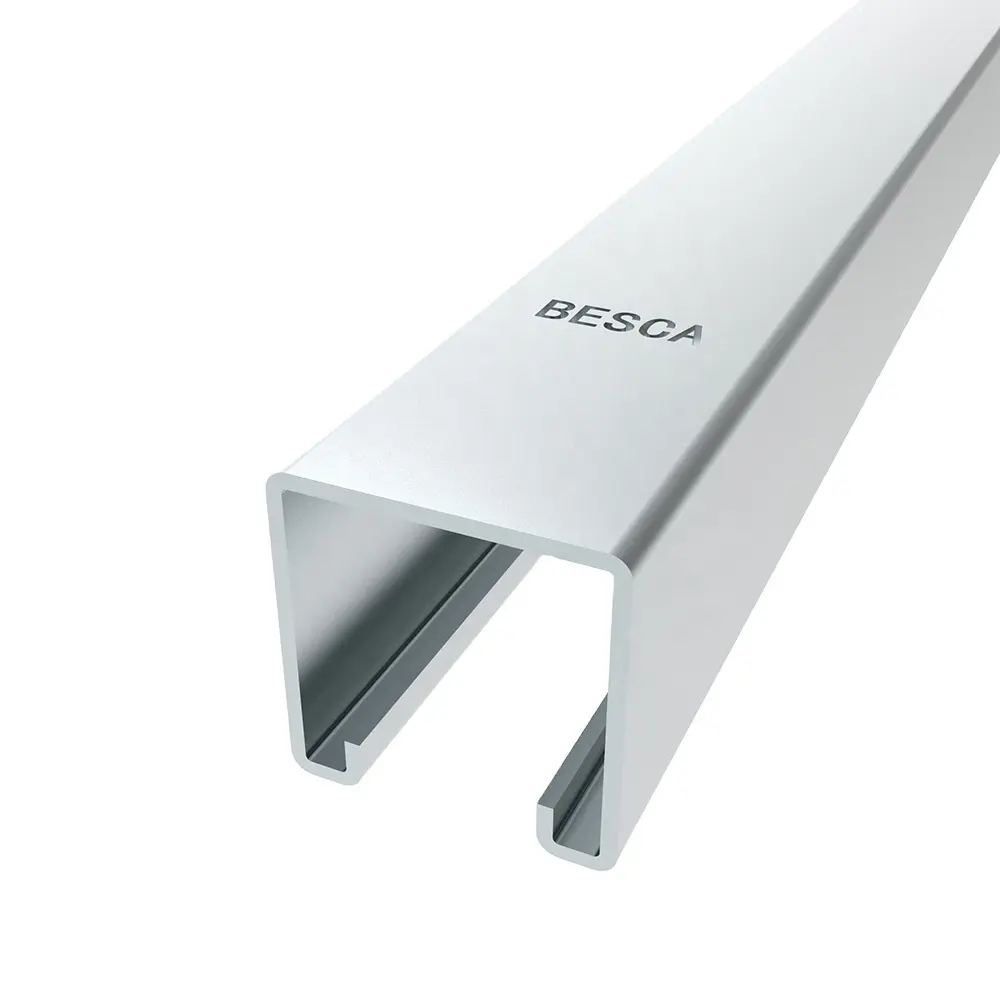 BESCA profilé en forme de C structurel en acier galvanisé fendu canal Unistrut en aluminium de haute qualité avec accessoires