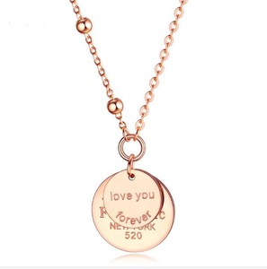 In acciaio inox personalizzata in oro rosa collana <span class=keywords><strong>delle</strong></span> <span class=keywords><strong>donne</strong></span> della collana di amore di lingue - Product Image 1