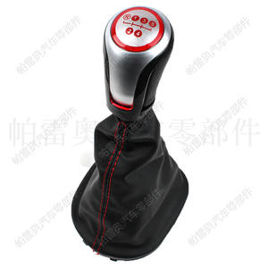 หัวเกียร์หนัง Volkswagen Golf 6 Caddy 5 สปีด เย็บด้ายแดง ดีไซน์ตามหลักสรีรศาสตร์ - Product Image 4