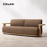 Canapé d'extérieur pour hôtel, mobilier de villa, chaise en métal et teck pour restaurant, chaise longue de patio, chaise longue de piscine, ensemble table et chaises de jardin moderne