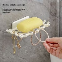 Haut de gamme sans poinçon égouttoir en plastique salle de bain support de rangement mural porte-savon en rotin pas d'accumulation d'eau maison chambre