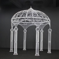 S140 mariage événement décor Mandap mariage Chuppah fer pavillon Gazebo jardin blanc Chuppah métal auvent