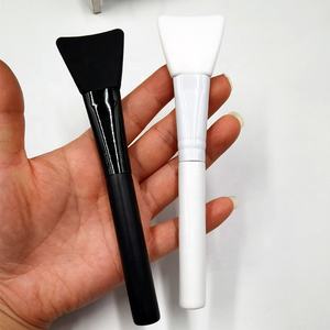 Özel etiket saf kısa küçük tüm beyaz silikon yüz yüz Spatula fırça çamur maskesi aplikatör silikon maske krem fırça - Product Image 6