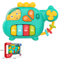 Huanger New Arrival Musical Instrument Toy Aircraft Shape with Piano Friendly Bear Driver Educational Toys for Kids