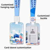 Porte-badge coulissant en plastique personnalisé avec enrouleur, pour carte d'identité d'employé, carte de crédit, carte d'exposition, carte nominative mignonne pour étudiant
