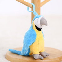 Porte-clés en peluche 4 pouces (10 cm) en forme d'oiseau (perroquet, aigle), petits charms, mini animaux en peluche, jouets promotionnels, vente en gros