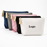 Trousse de Toilette de Voyage Personnalisée, Longue, Unie, Écologique, Réutilisable, Lavable, en Petite Toile de Coton, avec Logo Imprimé