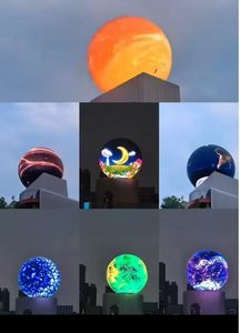 จอแสดงผล LED ทรงกลม สูง 5 เมตร ติดตั้งภายนอกอาคารแบบถาวร กันน้ำ IP65 สีฟ้าอ่อน - Product Image 2