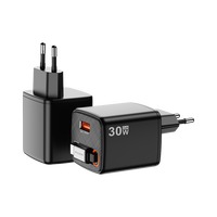 Chargeur mural USB rétractable 30W avec prise EU QC3.0, câble de charge rapide Type-C pour téléphone portable, protection OTP OVP