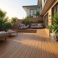 Terrasse Extérieure en WPC Imperméable Jardin Anticorrosion Balcon Revêtement de Sol WPC Plusieurs Couleurs