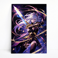 Affiches d'art personnalisées en panneaux composites d'aluminium, impressions d'anime, affiches en métal avec feuille d'or, articles de manga, objets de collection, édition limitée