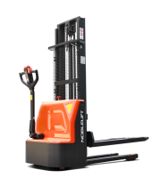 Gerbeur électrique Premium Noblelift PSE15L-C 1500 kg, transpalette marcheur, batterie plomb-acide, pneus polyuréthane, mât bi-étages