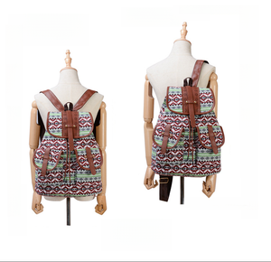 <span class=keywords><strong>Zaino</strong></span> transfrontaliero di tendenza retrò da <span class=keywords><strong>donna</strong></span> modello geometrico Casual alla moda con chiusura a cerniera e fodera in poliestere con coulisse - Product Image 3