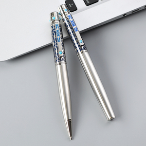 Penne di Lusso Personalizzate con Incisione e <span class=keywords><strong>Smalto</strong></span> Colorato, <span class=keywords><strong>Penna</strong></span> <span class=keywords><strong>a</strong></span> Sfera in Metallo 1.0mm, Inchiostro Ecologico Nero/Blu, Marca SHULI - Product Image 2