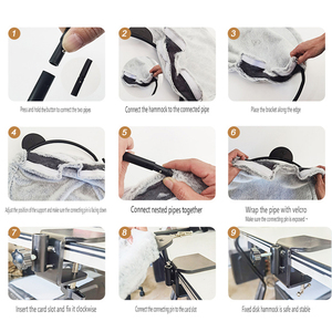 Cama de escritorio suave para gatos, nido para 3 gatos, cómoda hamaca para gatos, para rotación de escritorio, altura ajustable, cama interior para gatitos - Product Image 5