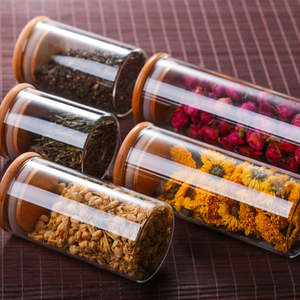 Recipientes De Vidrio Tapa De Bambu Contenedores De Almacenamiento De Alimentos Frascos De Vidrio Cubierta De Madera Contenedores De Almacenamiento De Vidrio Con <span class=keywords><strong>Tapas</strong></span> - Product Image 4