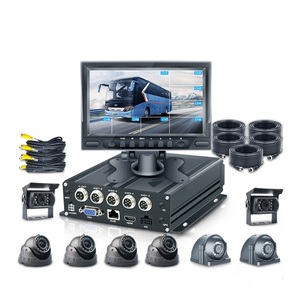 Solution DVR SD WIFI 4G 8 canaux Moniteur 7 pouces Système de boîte noire de voiture 8 caméras Enregistrement en boucle CMSV6 Accès à distance Gestion de flotte - Product Image 1