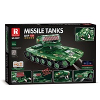 Reobrix 55027 1449 Parça RC Füze Tankı Yapım Seti, 2.4GHz RC, Bluetooth Uygulama Kontrolü ve LED Işıklar, Askeri Zırh Modeli