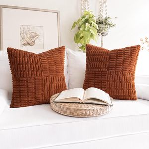 <span class=keywords><strong>Blanc</strong></span> crème 40x40 cm velours côtelé <span class=keywords><strong>coussin</strong></span> couvre Boho rayé jeter décoratif couvre pour la maison salon carré Polyester - Product Image 6