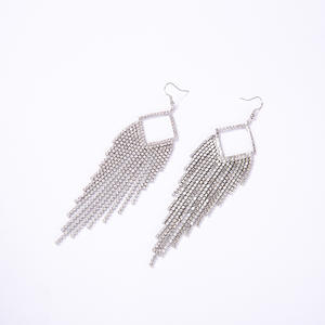 Pendientes de circonita chapados en oro de 14 quilates, aleación de zinc, borla geométrica, regalo romántico para mujer, joyería ADL023 - Product Image 4