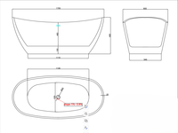 Baignoire autoportante de luxe en acrylique, design marbre, ergonomique, pour bain à remous et spa, idéale pour salle de bain adulte