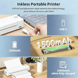 Stampante Portatile VTR A4 Senza Inchiostro con Carta Termica, Stampante Wireless Bluetooth per Telefono/Tablet/PC - Product Image 3